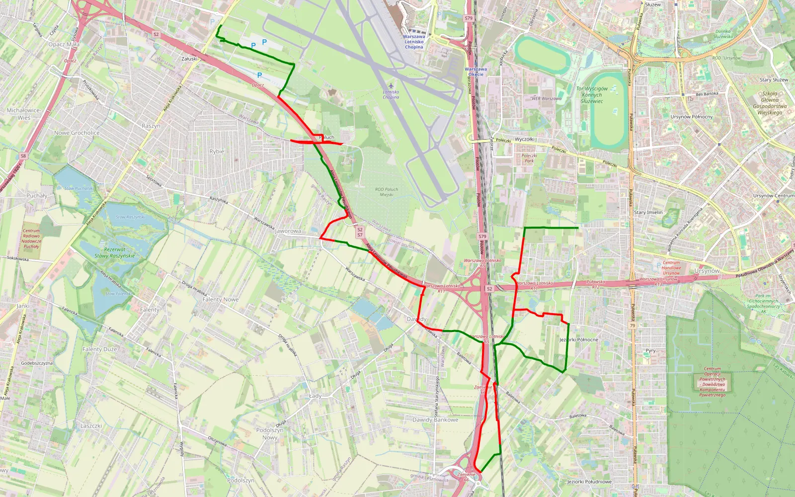 Map of Załuski - 17.8 km offroad trail, Warsaw