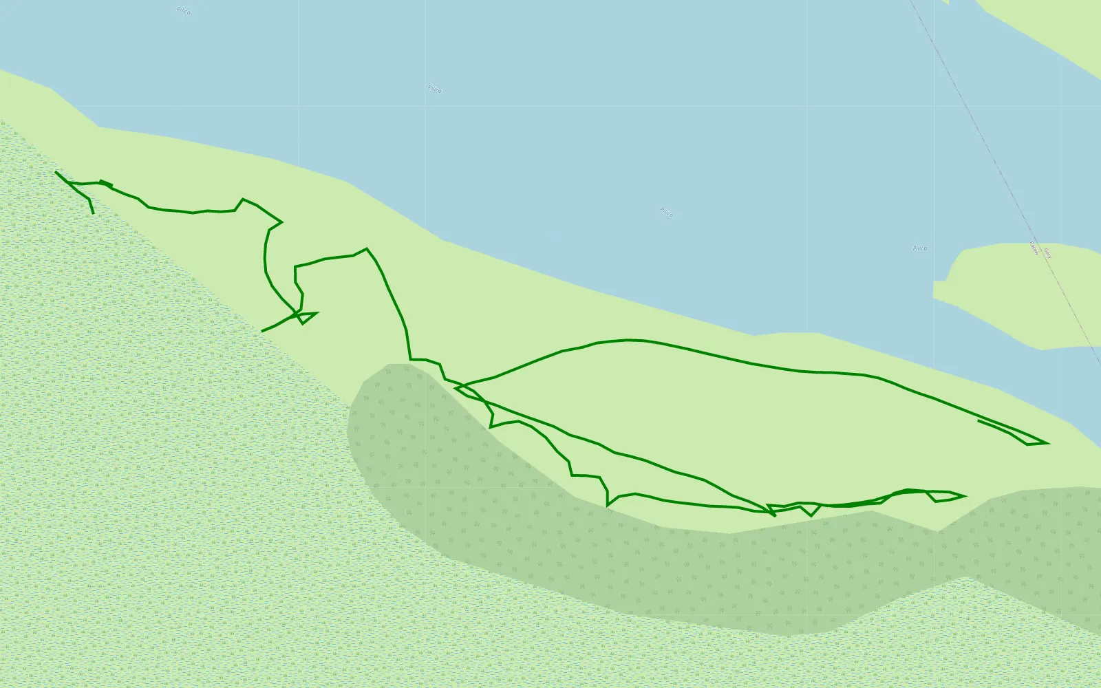 Mapa trasy Wyspa - 1 km trasy offroad, Powiat Białobrzeski