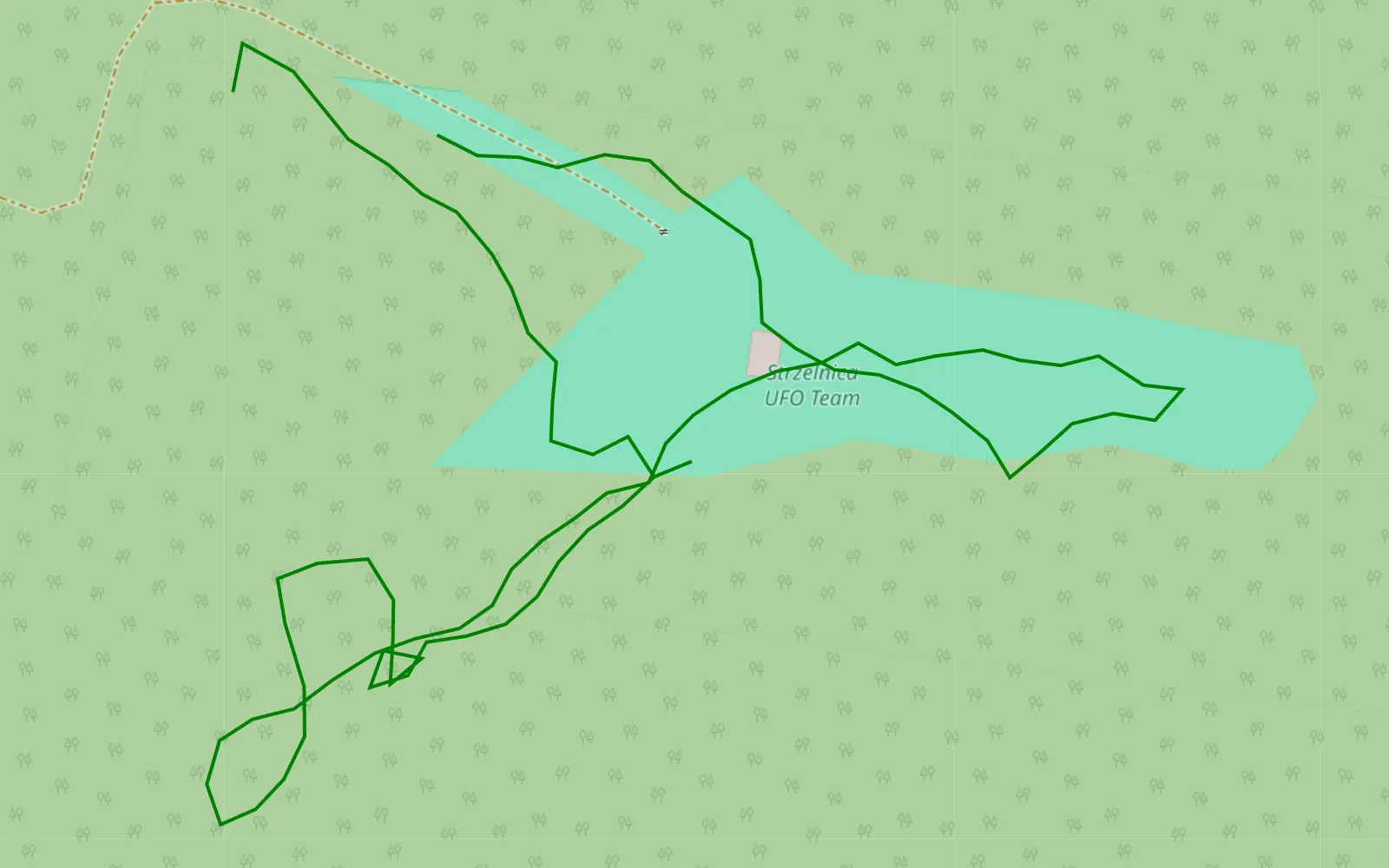 Mapa trasy Daleko proto - 0.5 km trasy offroad, Powiat Białobrzeski