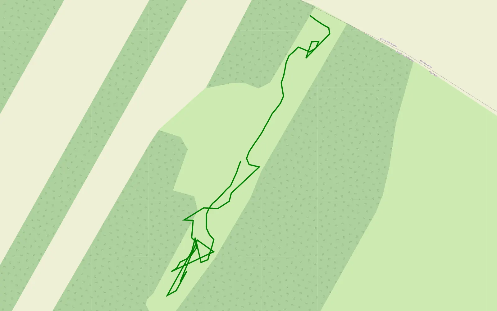 Mapa trasy Trasa offroad 0.7 km, Powiat Białobrzeski - 0.7 km trasy offroad, Powiat Białobrzeski