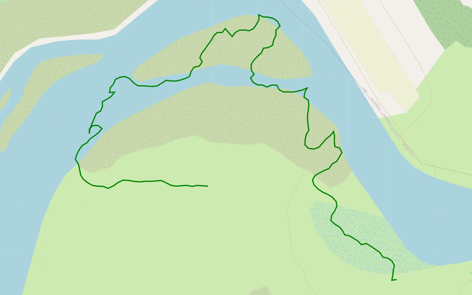 Mapa trasy Górki - 1 km trasy offroad, Powiat Białobrzeski