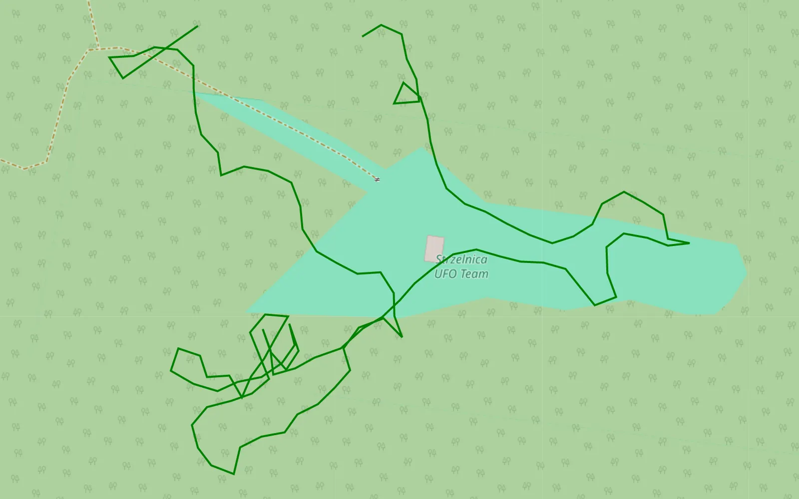 Mapa trasy Jasionna - 0.6 km trasy offroad, Powiat Białobrzeski