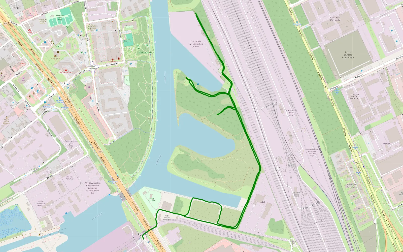 Map of Annopol - 4.2 km offroad trail, Warsaw