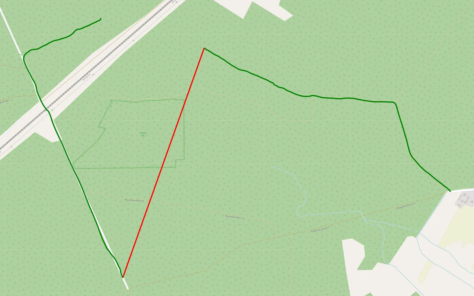 Map of Orzełek - Rybie - 3.8 km offroad trail, Węgrów County