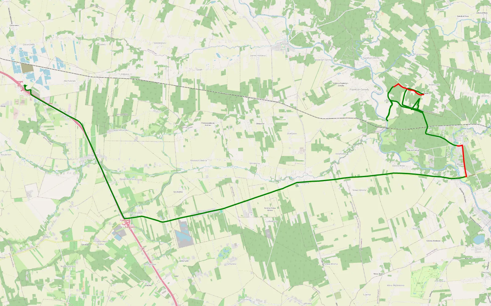 Mapa trasy trasa 10 1 Polski Offroad - 11.4 km trasy offroad, Powiat Płoński