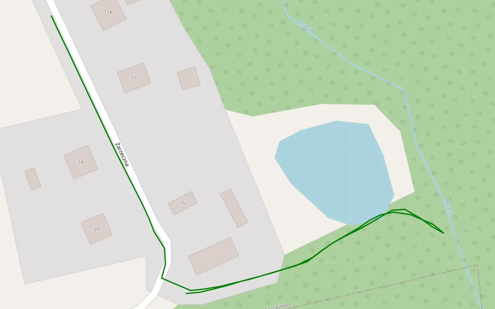 Mapa trasy Świnice - 0.4 km trasy offroad, Powiat Żyrardowski