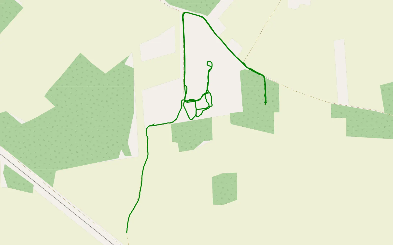 Mapa trasy Stok - Komorowo - 3.8 km trasy offroad, Powiat Ostrowski