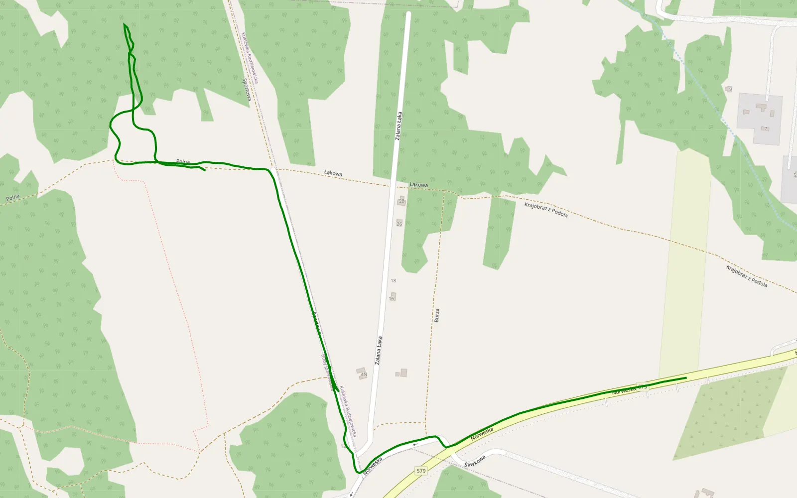 Mapa trasy Kuklówka Radziejowicka - Budy Józefowskie - 0.8 km trasy offroad, Powiat Żyrardowski