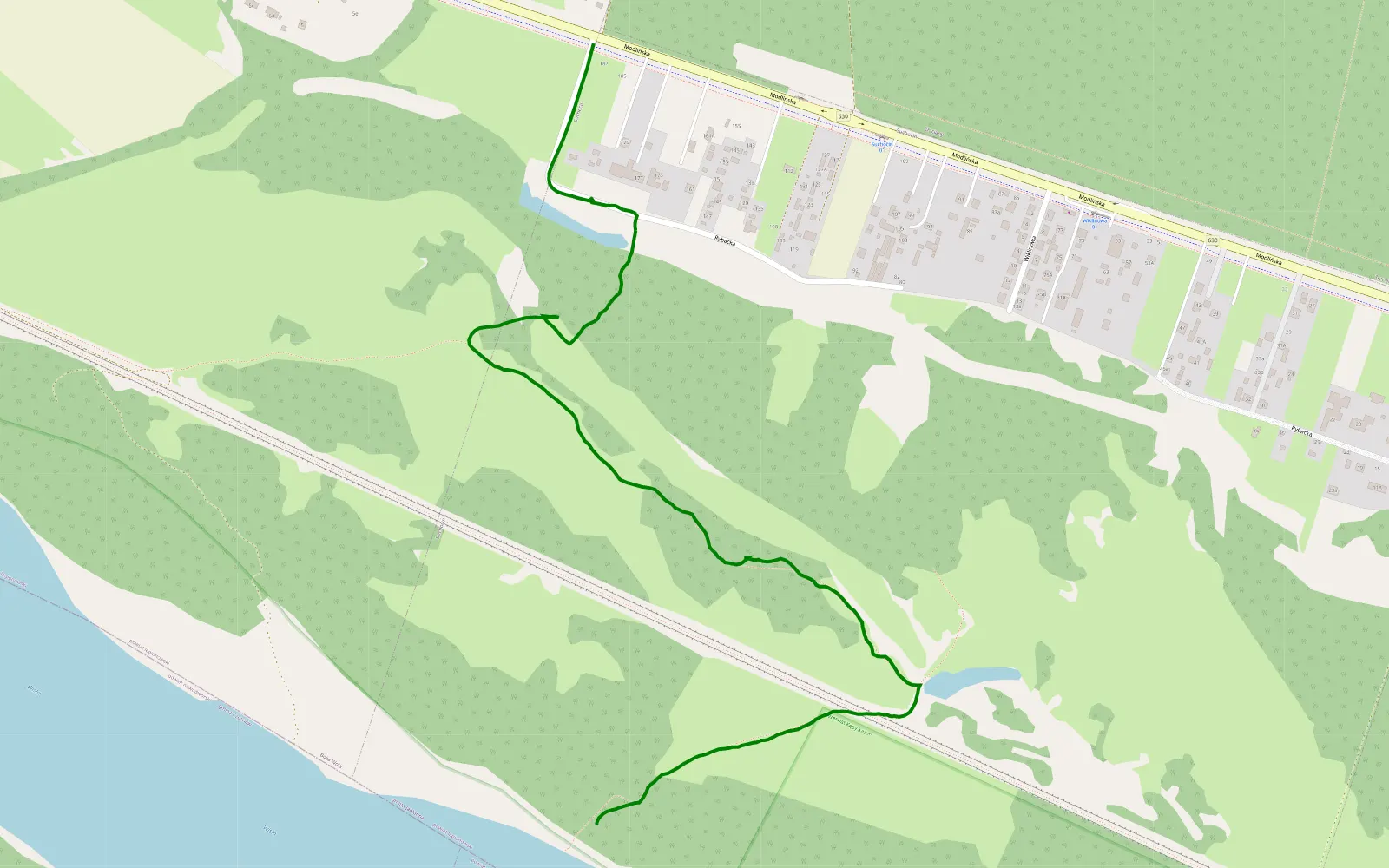 Mapa trasy Suchocin - 1.9 km trasy offroad, Powiat Legionowski