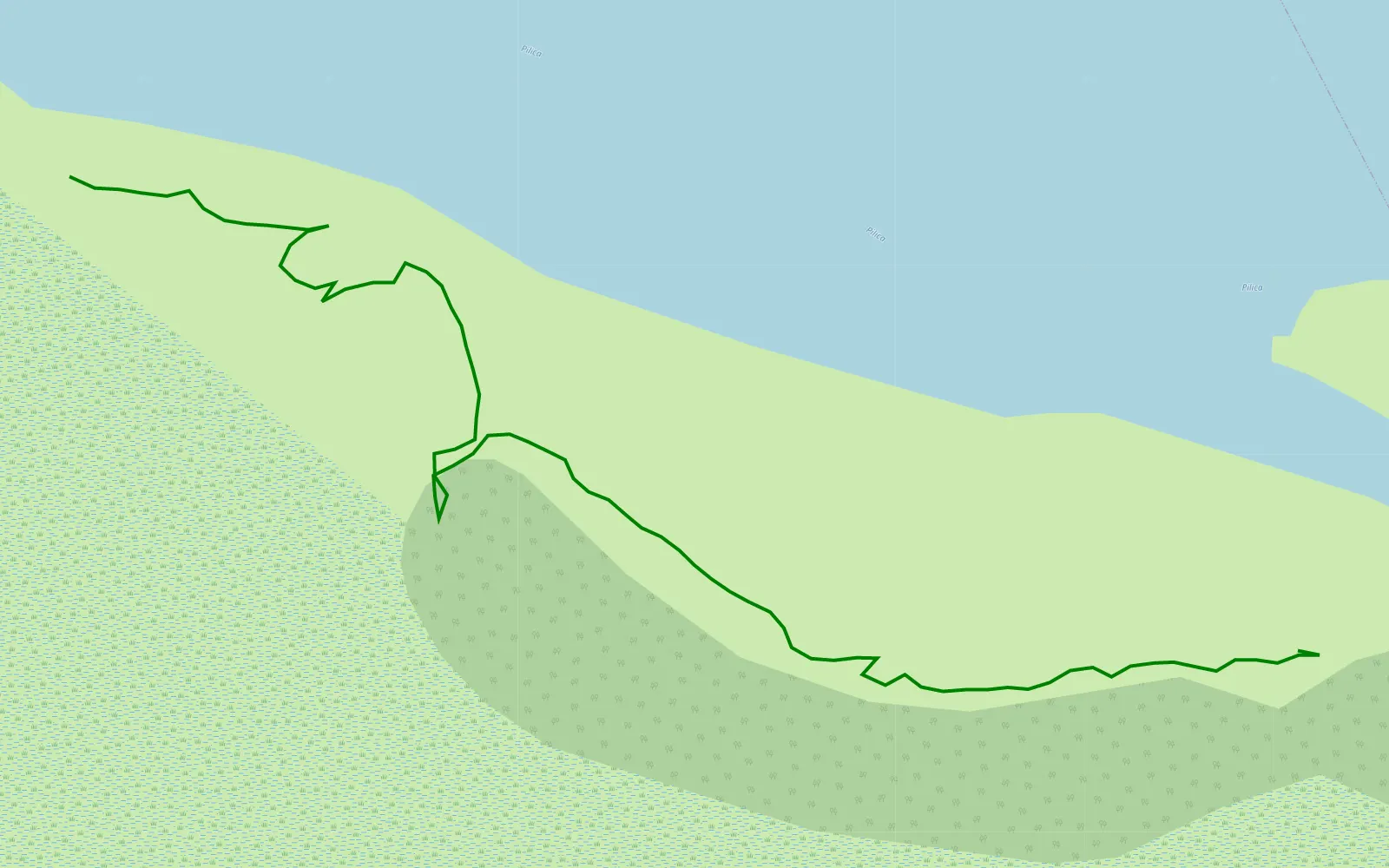 Mapa trasy Wyspa Proto - 0.5 km trasy offroad, Powiat Białobrzeski