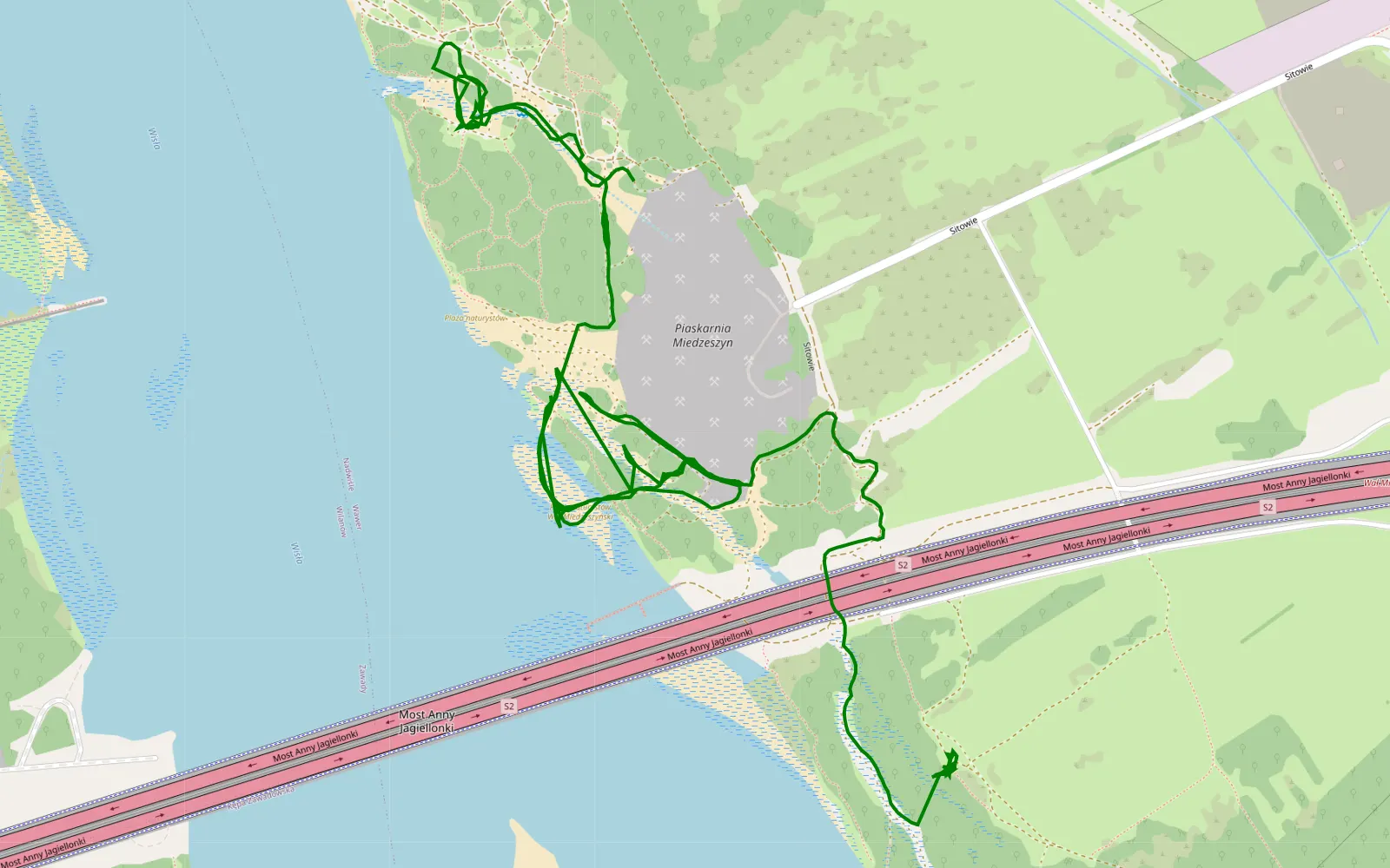 Mapa trasy Wisła - 3.6 km trasy offroad, Warszawa