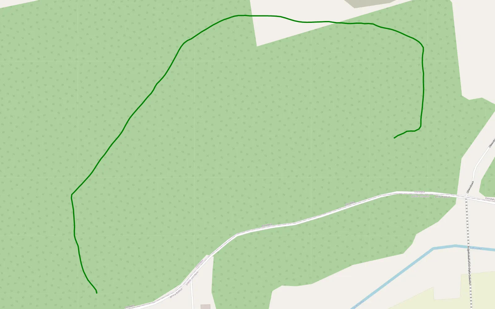 Mapa trasy Ławy - 1 km trasy offroad, Ostrołęka