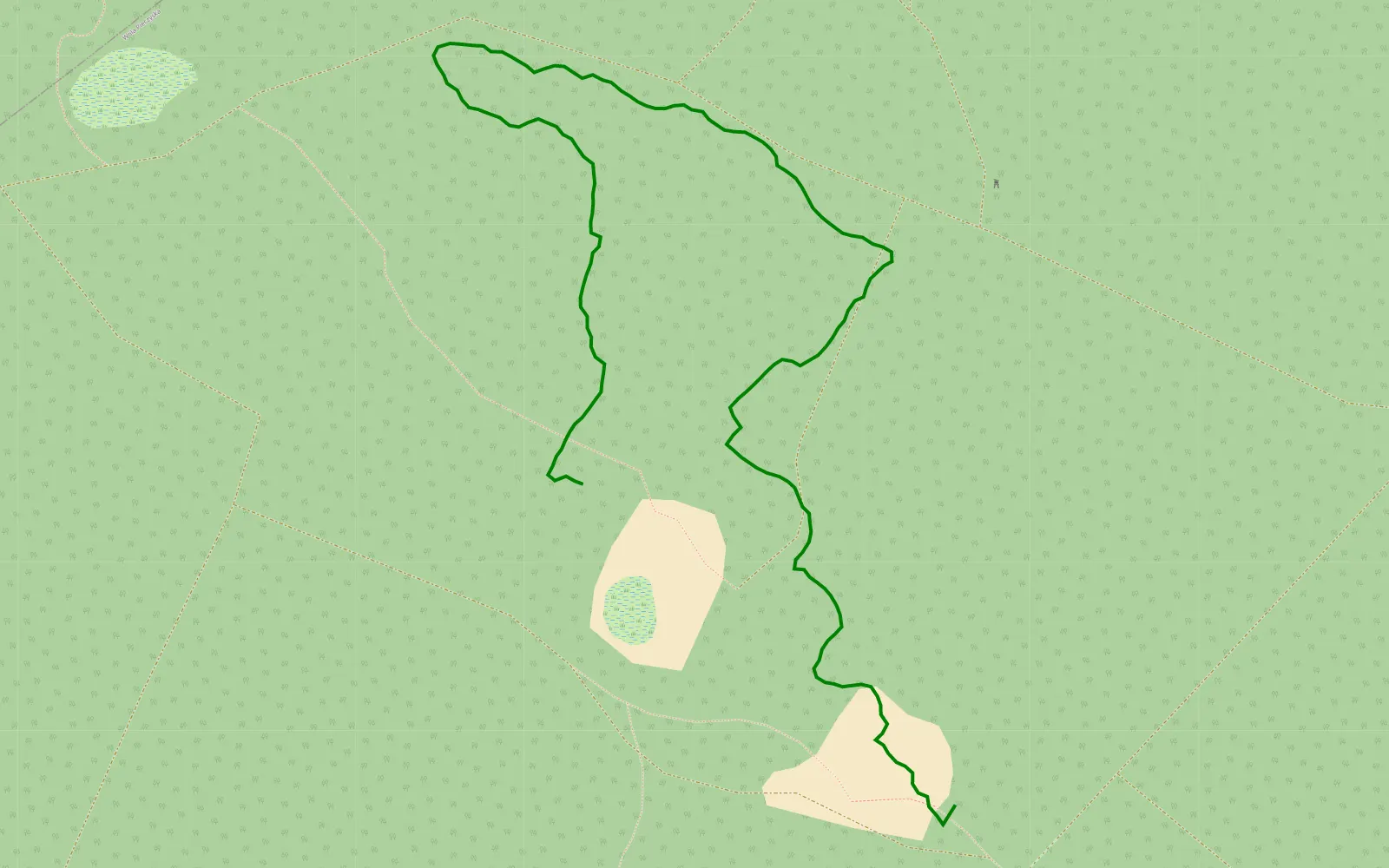 Map of Wola Pieczyska - 1.1 km offroad trail, Grójec County
