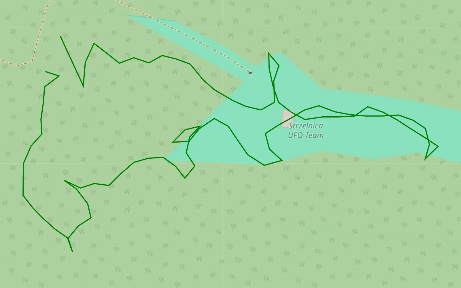 Mapa trasy Daleko - 0.5 km trasy offroad, Powiat Białobrzeski