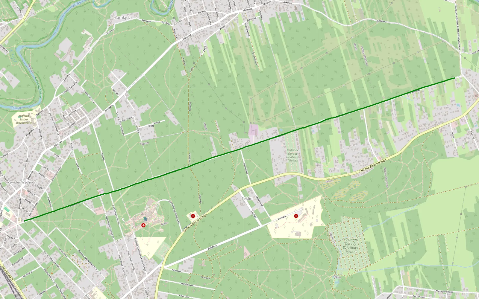 Map of Wólka Mlądzka - 4.6 km offroad trail, Otwock County