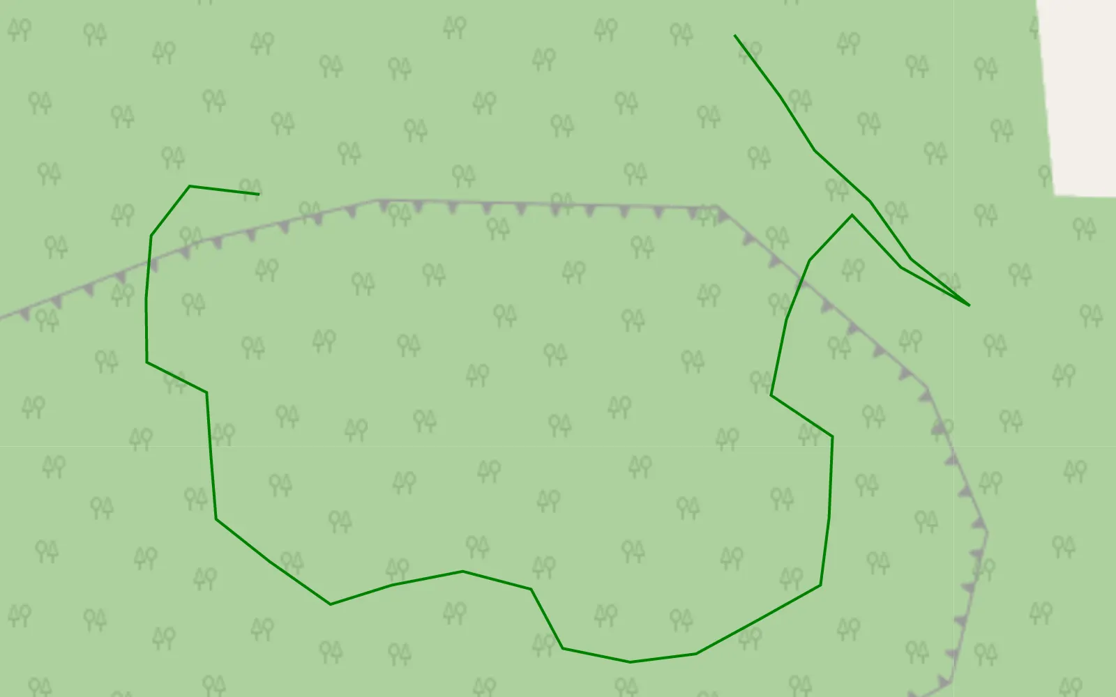 Mapa trasy Wąwóz - 0.2 km trasy offroad, Powiat Białobrzeski