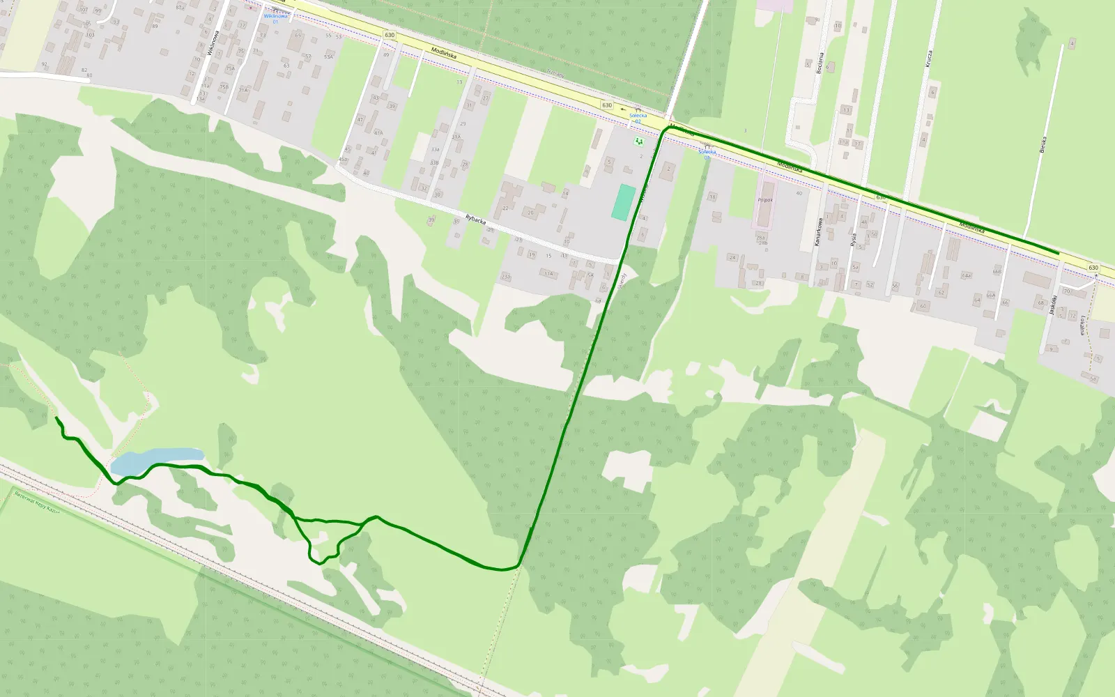 Mapa trasy Skierdy - Suchocin - 2.2 km trasy offroad, Powiat Legionowski