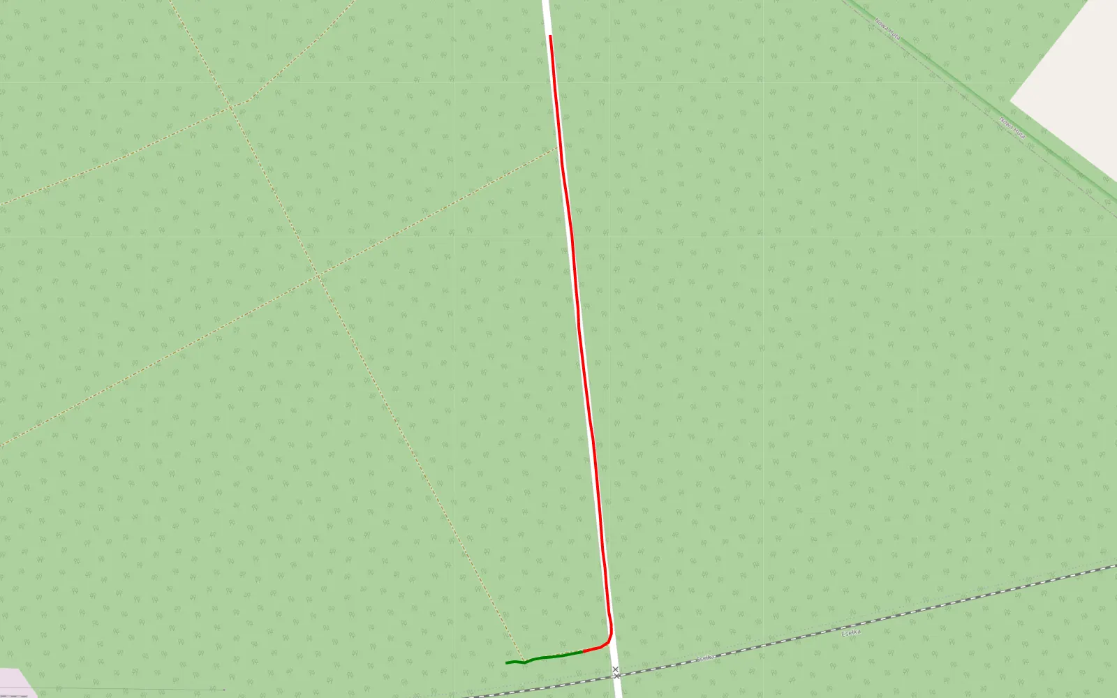 Mapa trasy Piknik przy rzece - 0.4 km trasy offroad, Powiat Żyrardowski