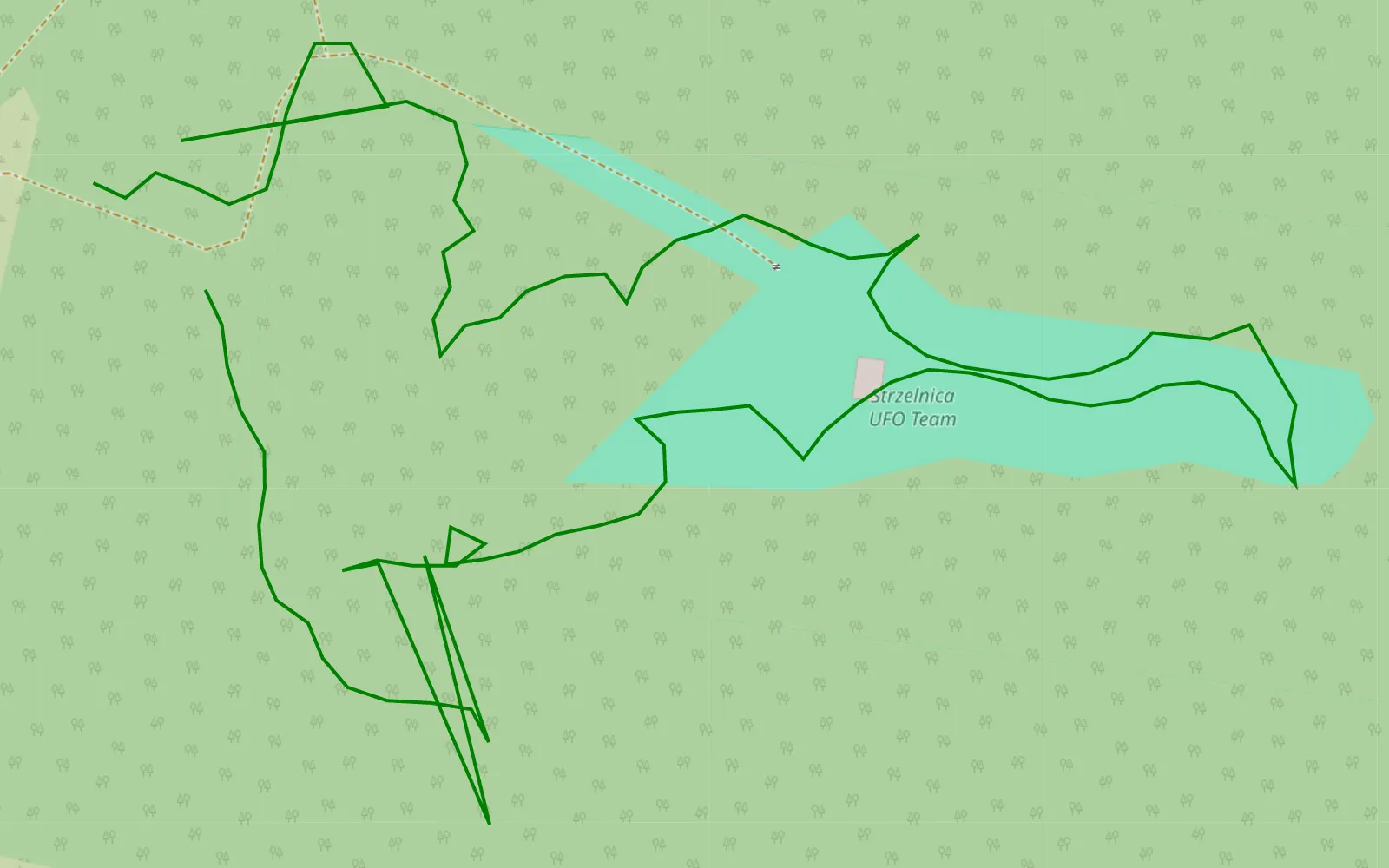 Mapa trasy Trasa offroad 0.7 km, Powiat Białobrzeski - 0.7 km trasy offroad, Powiat Białobrzeski