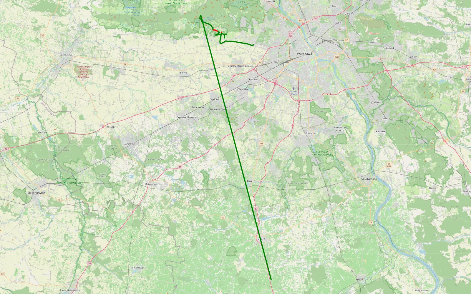 Map of Test - 13.9 km offroad trail, Warsaw West County