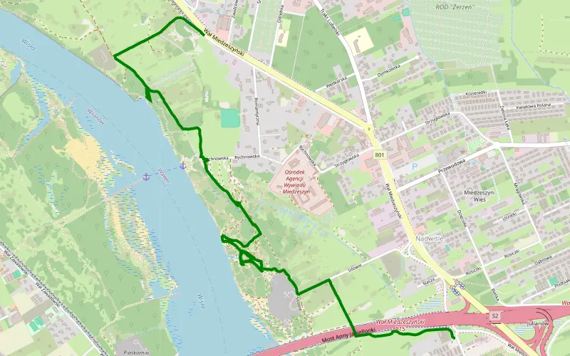 Wisla river bank