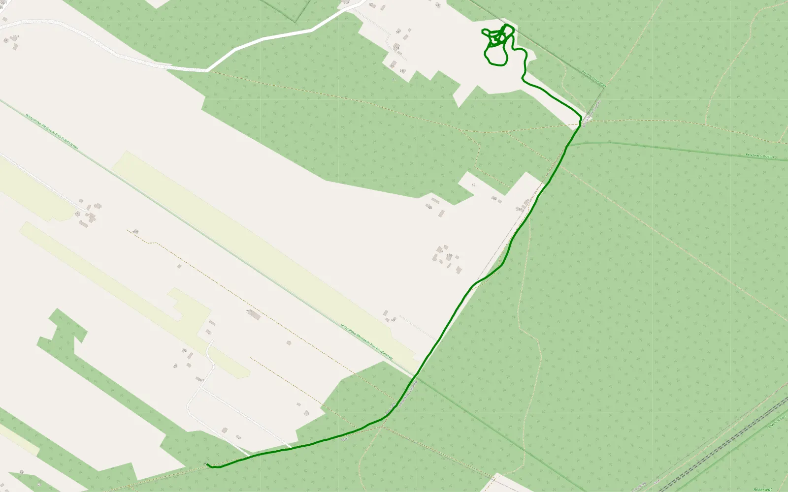 Map of Sędeń Jeziorko - Sędeń Wielki - 2.4 km offroad trail, Płock County