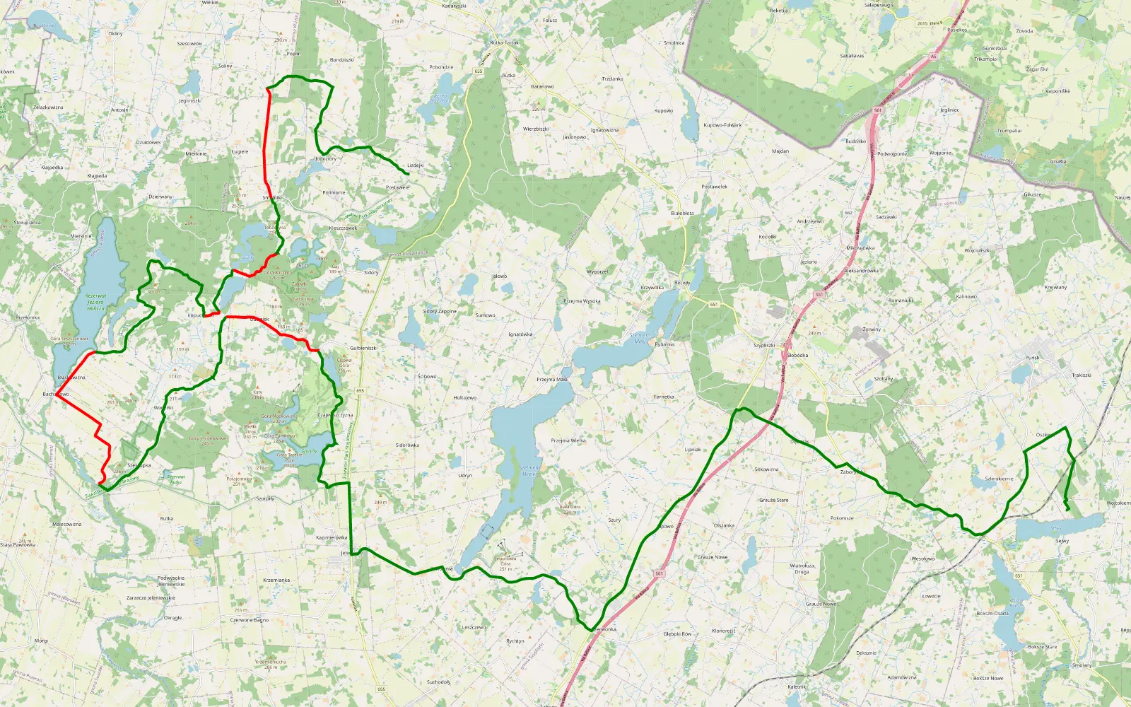 Map of MORG DZIEŃ 2 - 34.5 km offroad trail, Suwałki County
