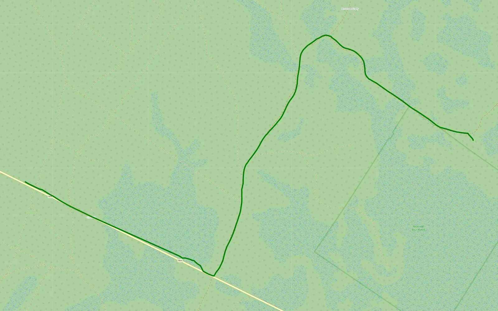 Mapa trasy Balinka - 3.5 km trasy offroad, Powiat Augustowski