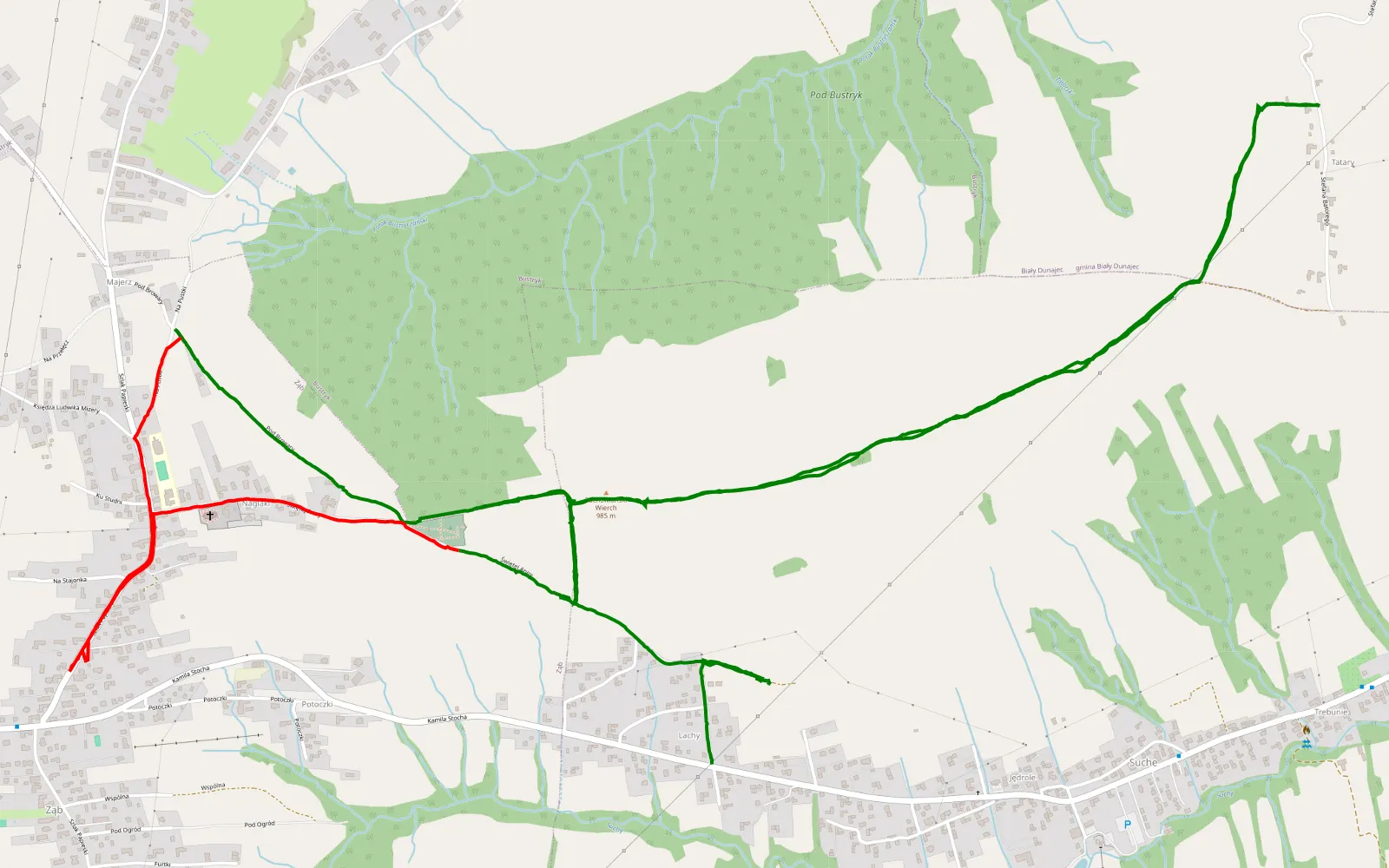 Map of Jazda Zakopianska - 9.6 km offroad trail, Tatra County