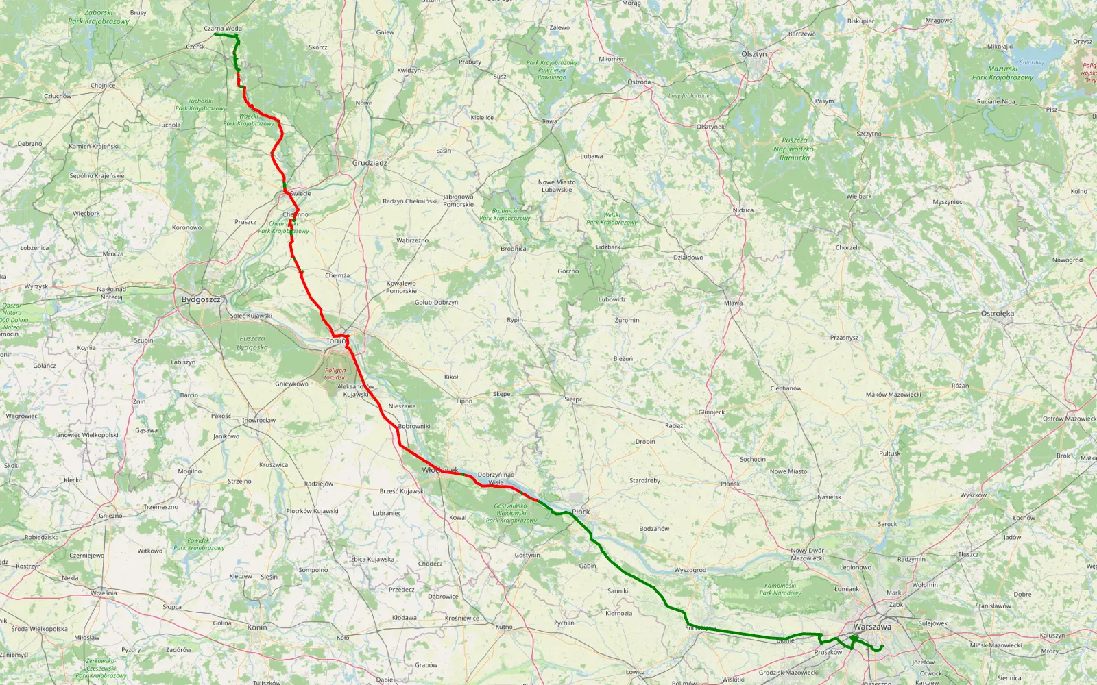 Mapa trasy Wakacje 2022.13 - 202.9 km trasy offroad, Powiat Świecki