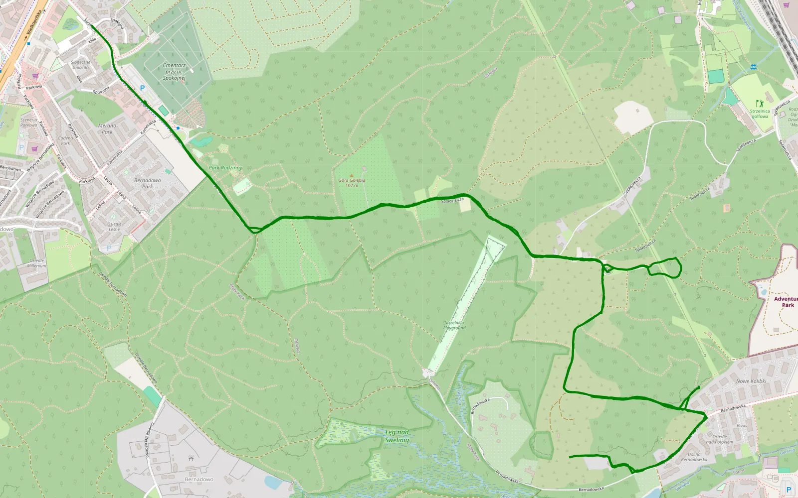 Mapa trasy Mały Kack - 6.1 km trasy offroad, Gdynia