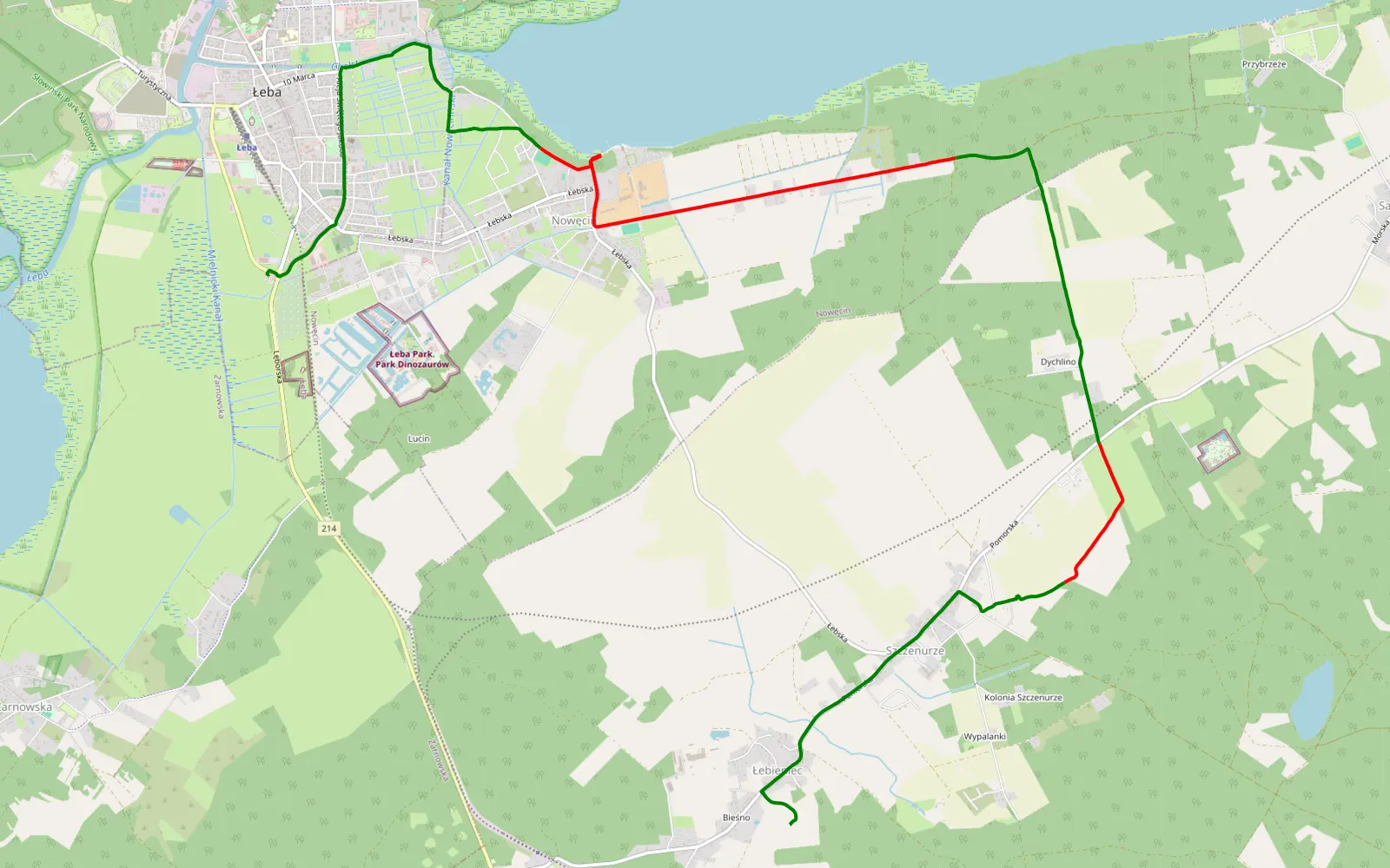 Map of Z Rafałem - 9 km offroad trail, Lębork County