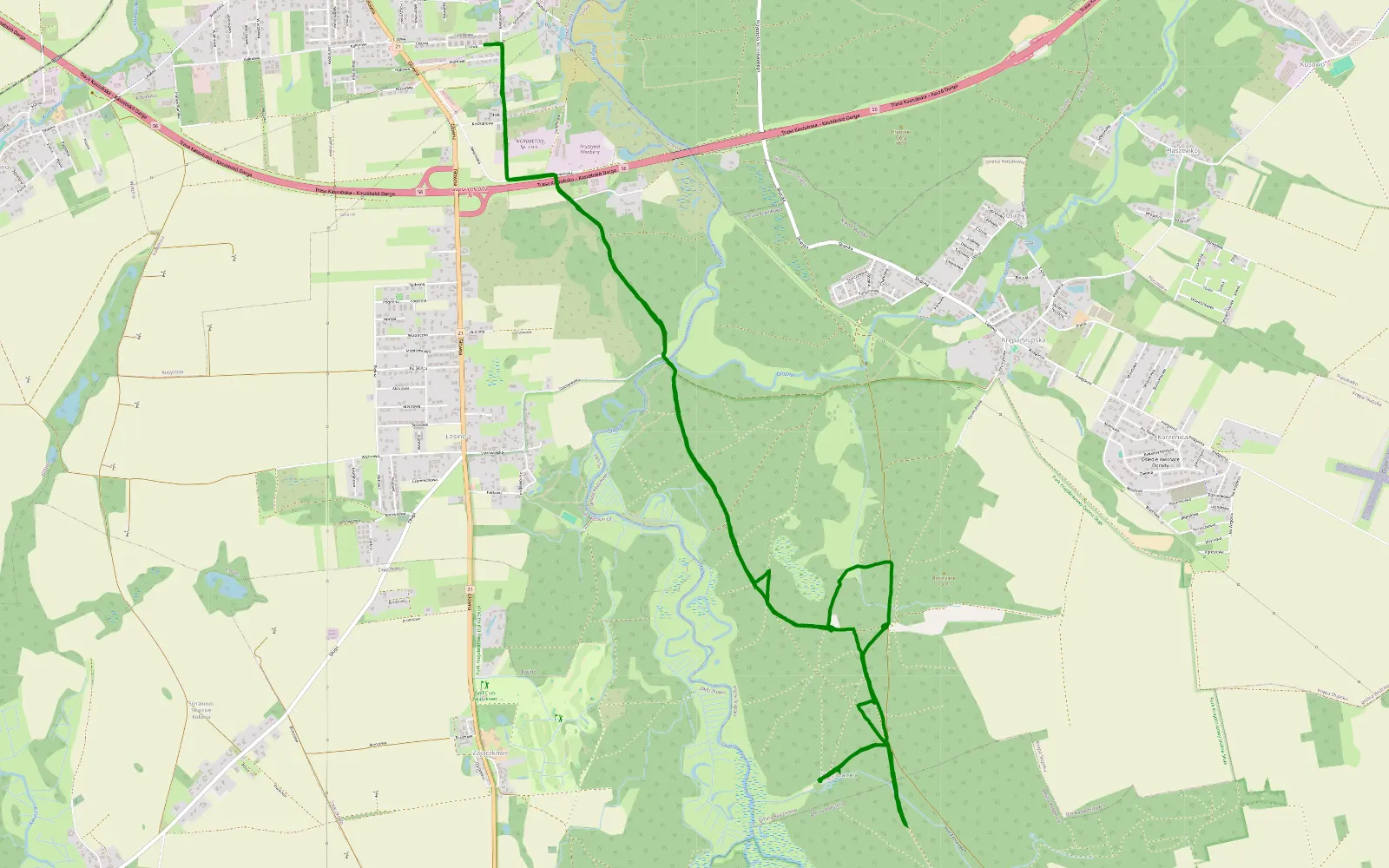 Mapa trasy Kobylnica - 9.1 km trasy offroad, Powiat Słupski