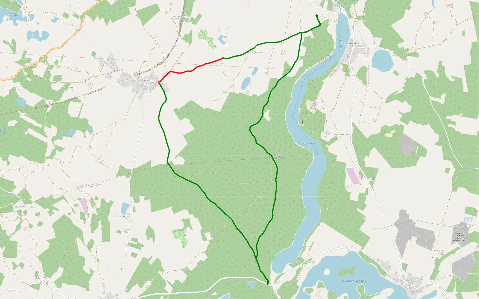 Mapa trasy IWCIO I TATA NA KASZUBACH - 13.3 km trasy offroad, Powiat Bytowski