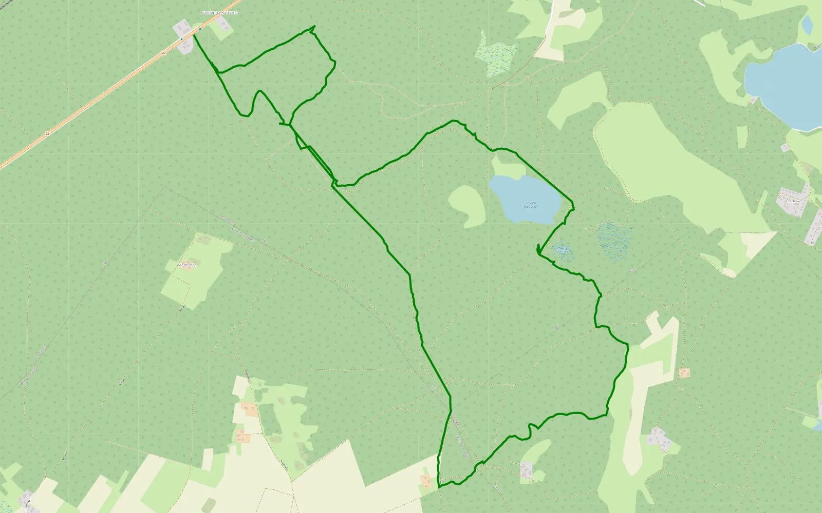 Mapa trasy Kamionka - 9.2 km trasy offroad, Powiat Starogardzki