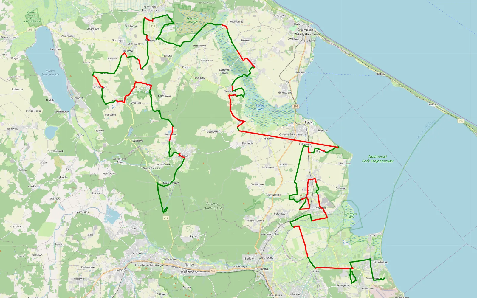 Map of Xccxxc - 110.7 km offroad trail, Puck County