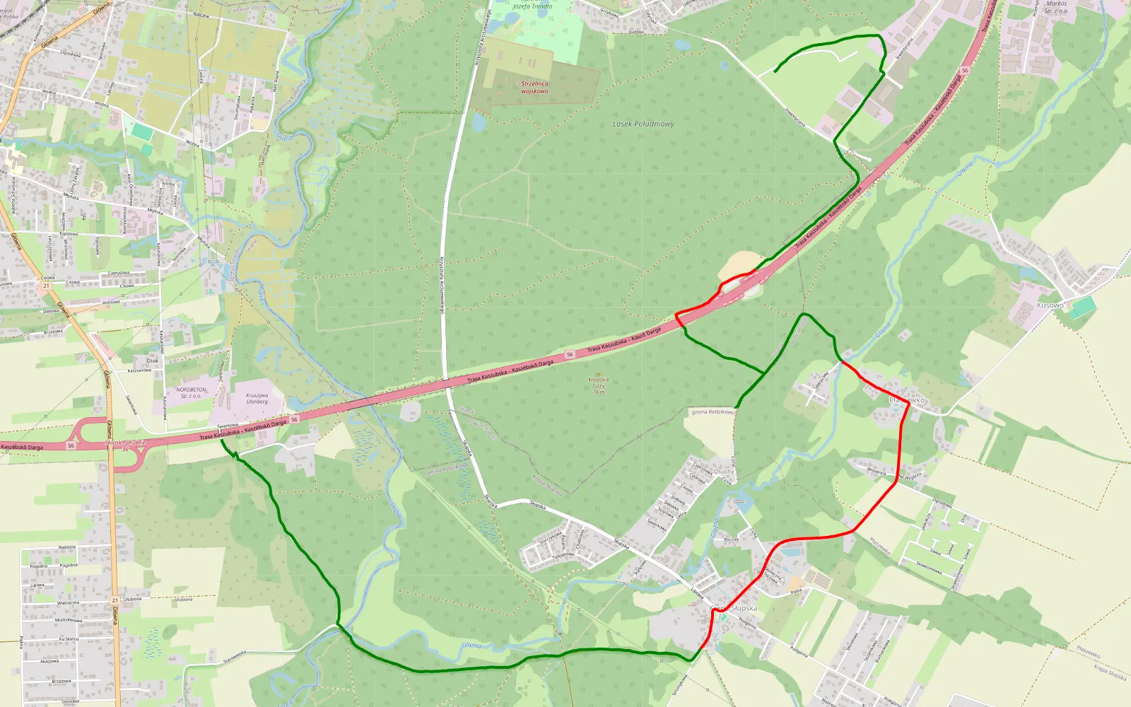 Map of Hubalczyków - Kobylnica - 7.6 km offroad trail, Słupsk County